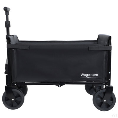 All-In-One Convertible Folding Camping Wagon Cart: Bench Seat, Storage Compartment & Included Dog Tether