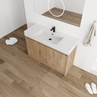 Meuble-lavabo simple 47,54 po avec plateau en résine Mariko