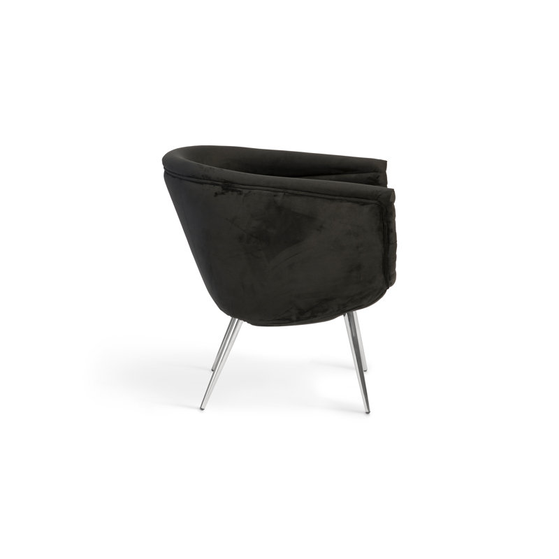 Nouveau 28" Wide Barrel Chair, Black Polyester Blend