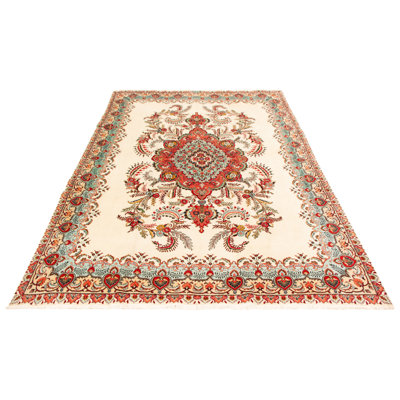 One-of-a-Kind 9'3" X 13'1" 1980s Wool Area Rug in Cream
