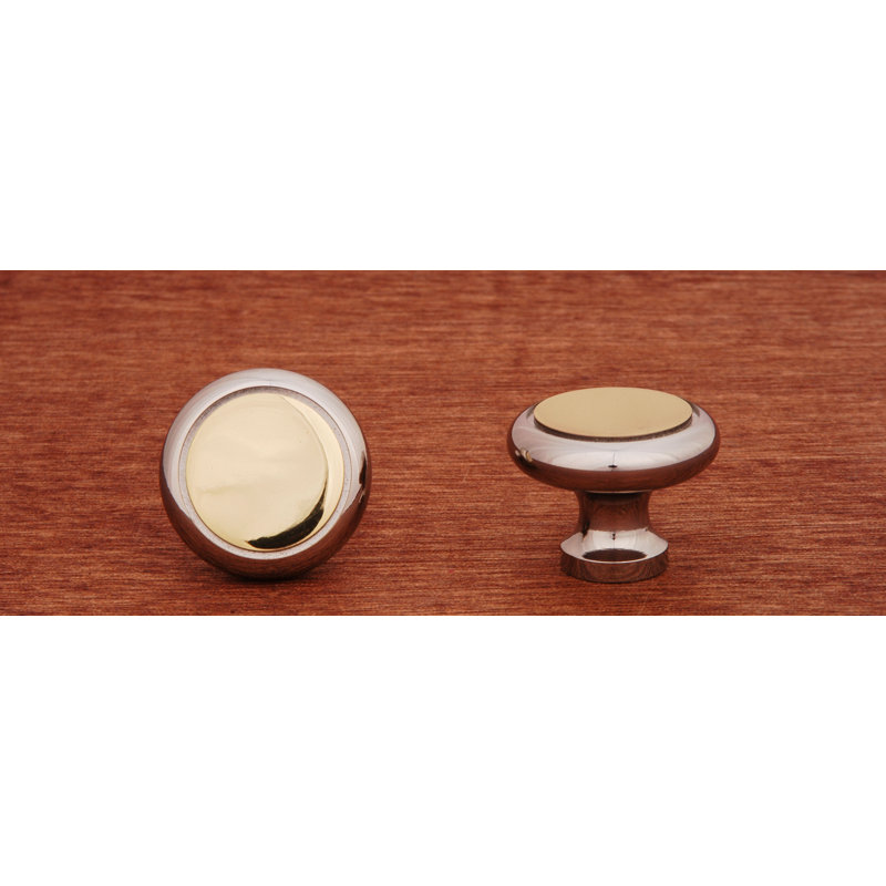 CK Series 1 1/4" Diameter Mushroom Knob, Chrome / Brass