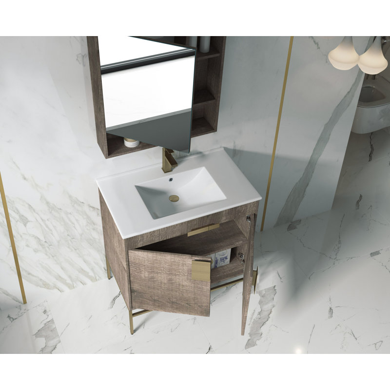 Cartwright 32'' Single Bathroom Vanity with Ceramic Top