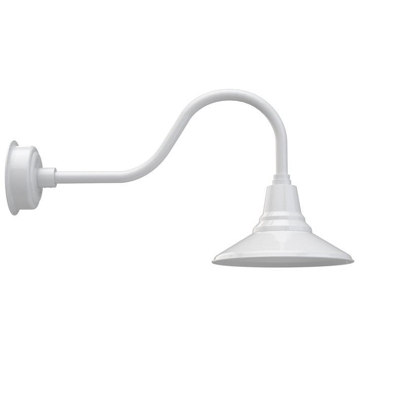 Luminaire de grange d’extérieur Albali, Blanc, H 15,67 po x l 12 po x P 29,25 po