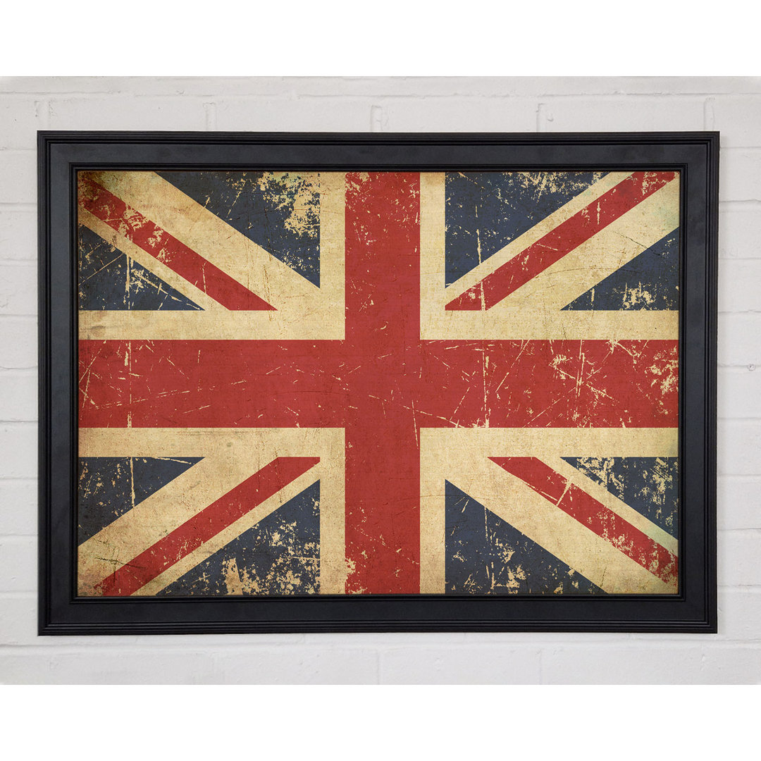 Grunge Union Jack Erosion Gerahmter Druck