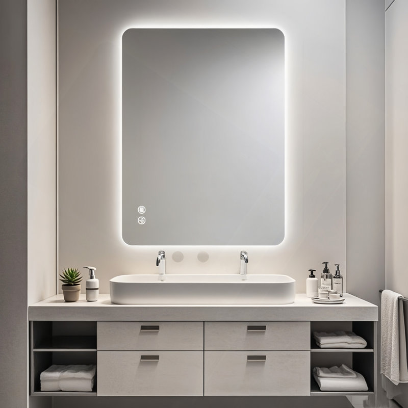 Rectangular Backlit Mirror Bathroom, 24" x 36"