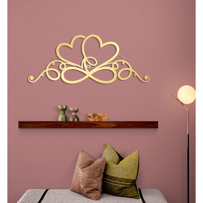 Coeurs et infini, décoration murale en métal Love Art avec votre texte personnalisé pour mariage, cadeau de la Saint-Valentin