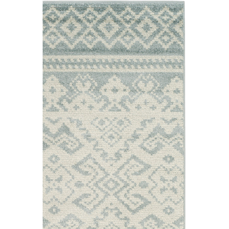 Tapis ardoise / ivoire Wynn Southwestern, Tapis de couloir 2 pi 6 po x 8 pi