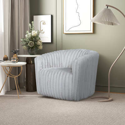 Aiker Velvet Swivel Barrel Chair