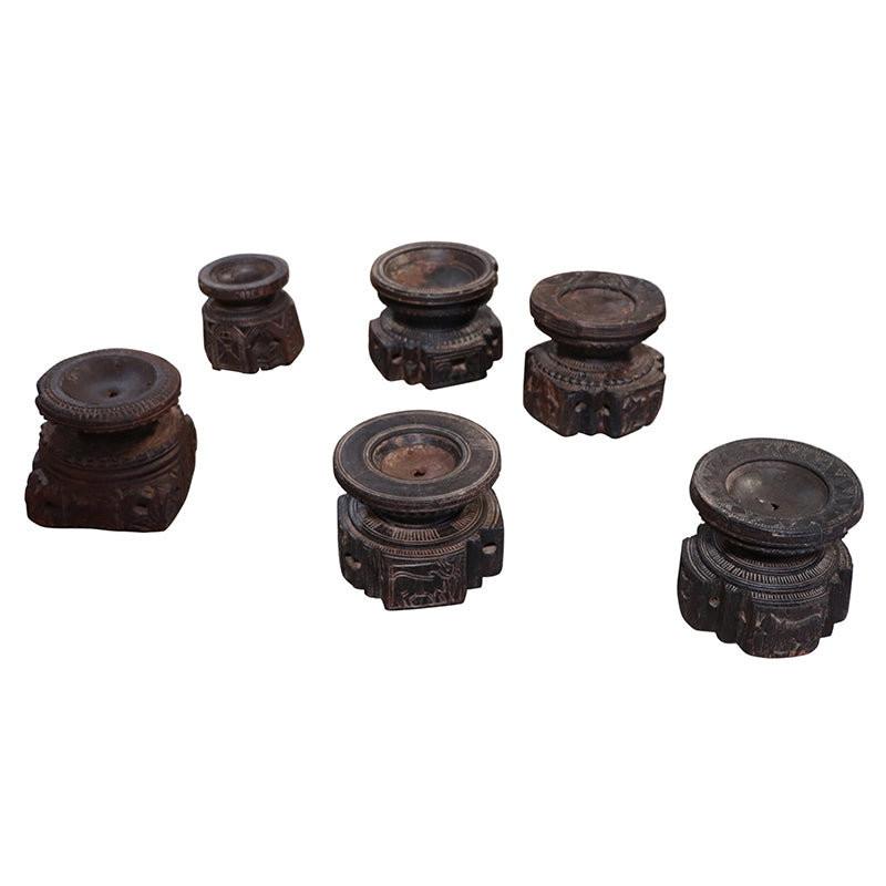6'' H Solid Wood Candlestick