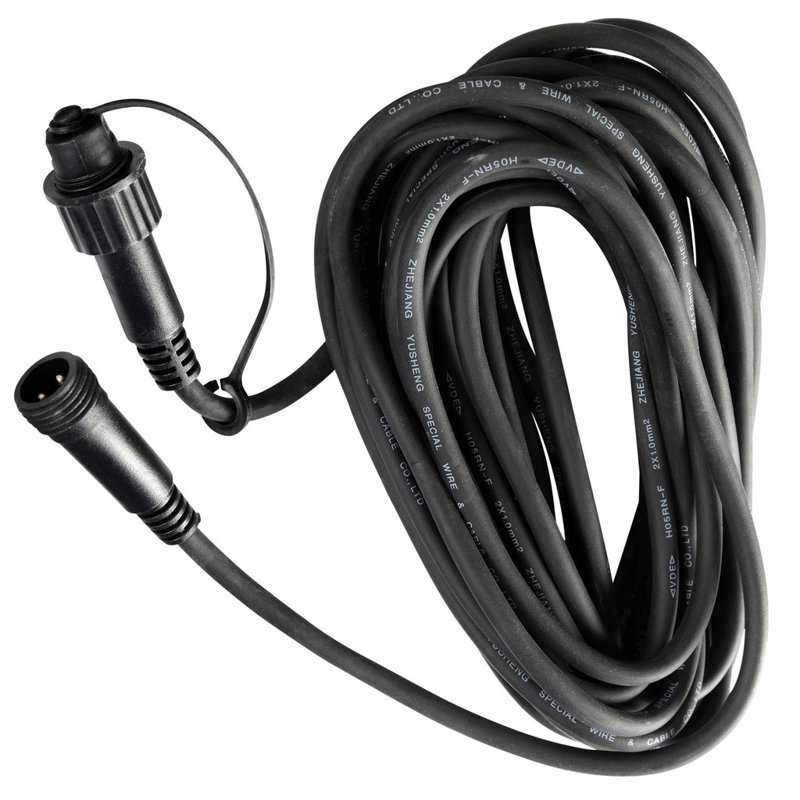 Connectible Rubber Extension Light Cable, Black