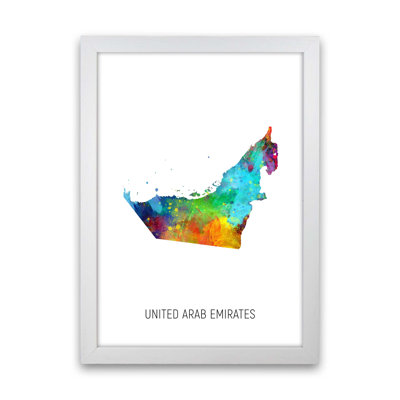 United Arab Emirates Watercolour Map by Michael Tompsett - Print