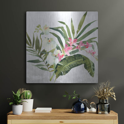  «Beautiful Orchids B» par Jean Plout, art mural en métal, 24 po x 24 po