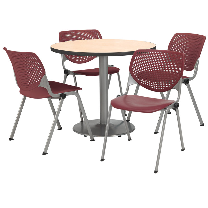 Table ronde pour salle de pause, Naturel, L 36 po x P 36 po, Bourgogne