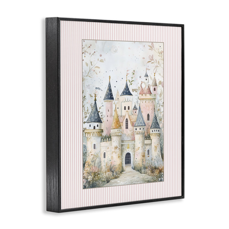 Enchanted Dreams Castle, estampe numérique, design par Christine Simpson Art, Giclée noire de minuit encadrée