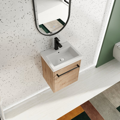 Meuble-lavabo simple 18 po avec comptoir en céramique