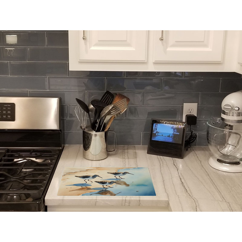 Sandpipers Glass Cutting Board