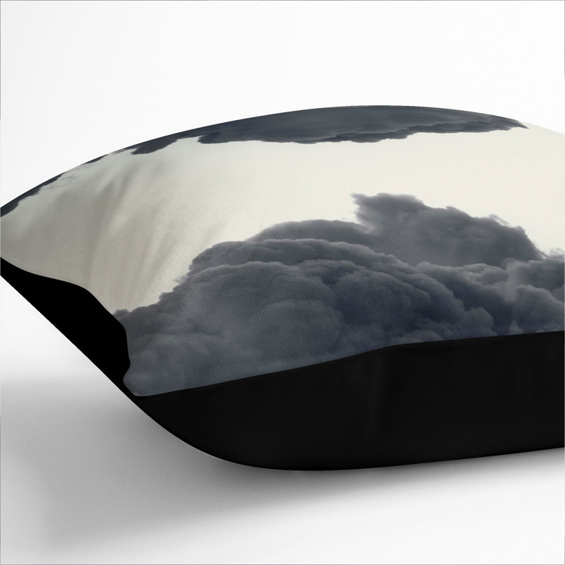 Between The Clouds Square Throw Cushion, 40cm H x 40cm W x 15cm D, Black
