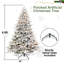 Arbre de décoration de Noël blanc hybride avec support, pré-éclairé, 6 tailles disponibles-2090947315-2090947310