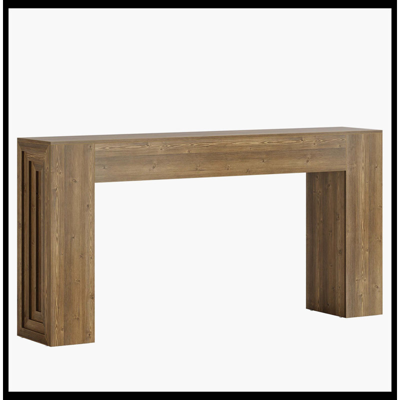63" Console Table, Rustic Sofa Table Hallway Table With Stable Legs