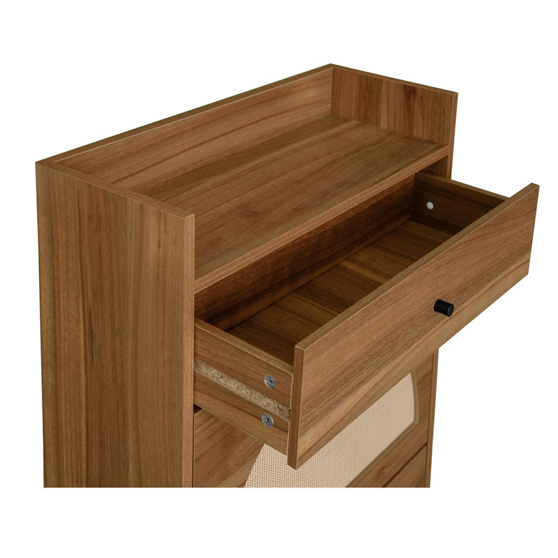 Armoire 2 portes, 1 tiroir, étagère à chaussures, double couche, convient à l'entrée, Brun