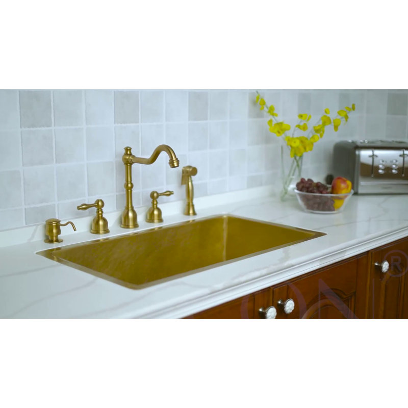 Antique Bronze Double Handle Kitchen Faucet with Side Spray