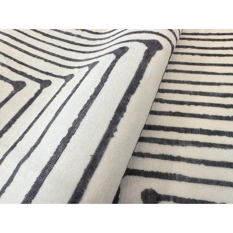 Nysa - Indoor, Machine Washable Area Rug - 2'x3' Black Beige Home Carpet, Rectangle 2' x 3'