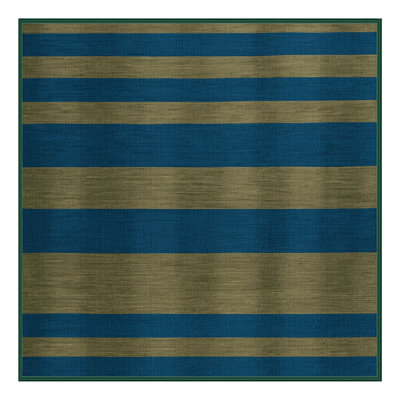 Machine Washable Horizontal Stripes Green Area Rug