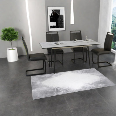 Ensemble de table de salle à manger extensible moderne avec pieds en métal pour la cuisine et la maison