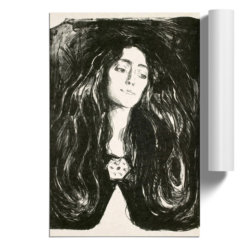 The Brooch Eva Mudocci by Edvard Munch - No Frame Print, 30cm H x 21cm W x 0.1cm D