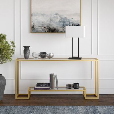 Athena Glass Top Console Table