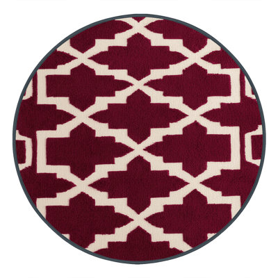 Machine Washable Trellis Red Area Rug
