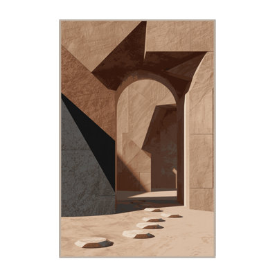 Tapis doux et moelleux à motif géométrique moderne et contemporain de couleur brun - beige