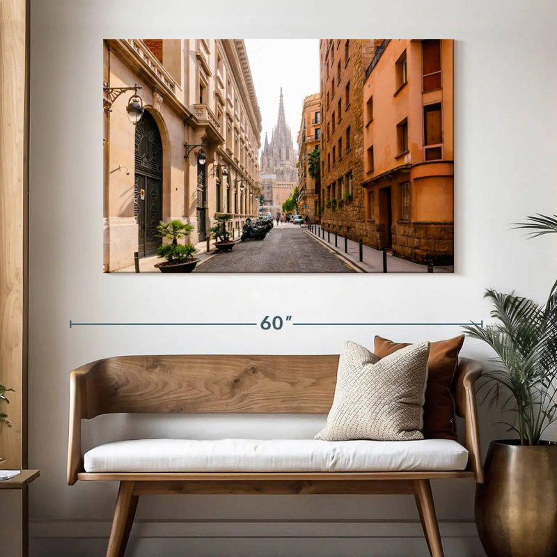 Ravi Barcelona Cathedral From The Street, 34" H x 51" W