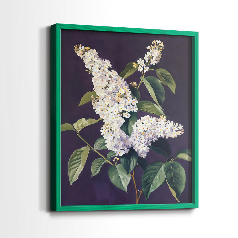 Série FLORAL CCXLIV - reproduction encadrée de qualité supérieure - prête à être accrochée - aucun clou requis, Cadre vert