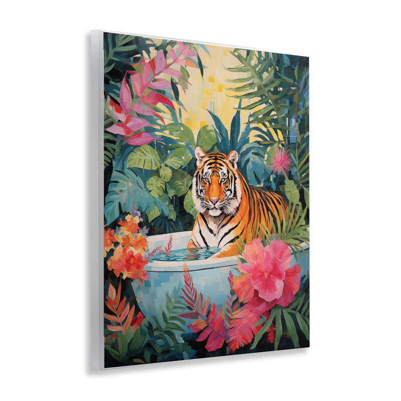 Plaque murale Tiger in Luxurious Bath, design par Heidi Kuntz
