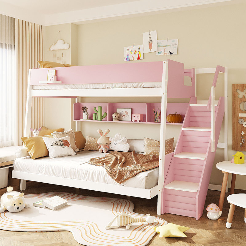 Lit superposé double Nestle, Rose