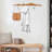 31.5" Mountain-Shaped Walnut Wall Coat Rack with 8 Brass Hooks, Modern Entryway Organizer-2030239440