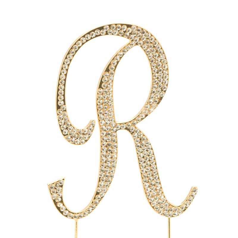 Surmatelas à gâteau "r" rhinestone, Or