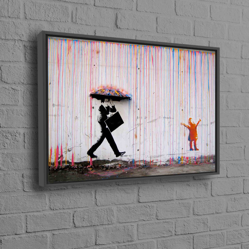 Print on Canvas, 40 cm H x 60 cm W, Black Floater Framed
