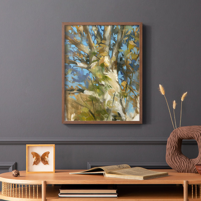 Oak Tree Framed Print - Solid Wood, Brown Single Picture Framed, 20" H x 16" W