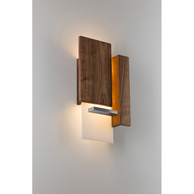 Vesper 1 - Light LED Flush Mounted Sconce, Walnut, 2700K (Warm)