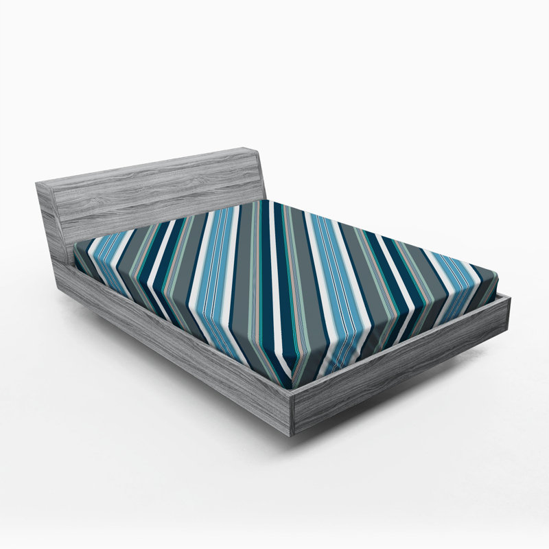 Microfiber Striped Fitted Sheet, Full/Double Fitted Sheet