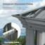 Pavillon de jardin en aluminium galvanisé en acier avec double toit gris foncé-90652763