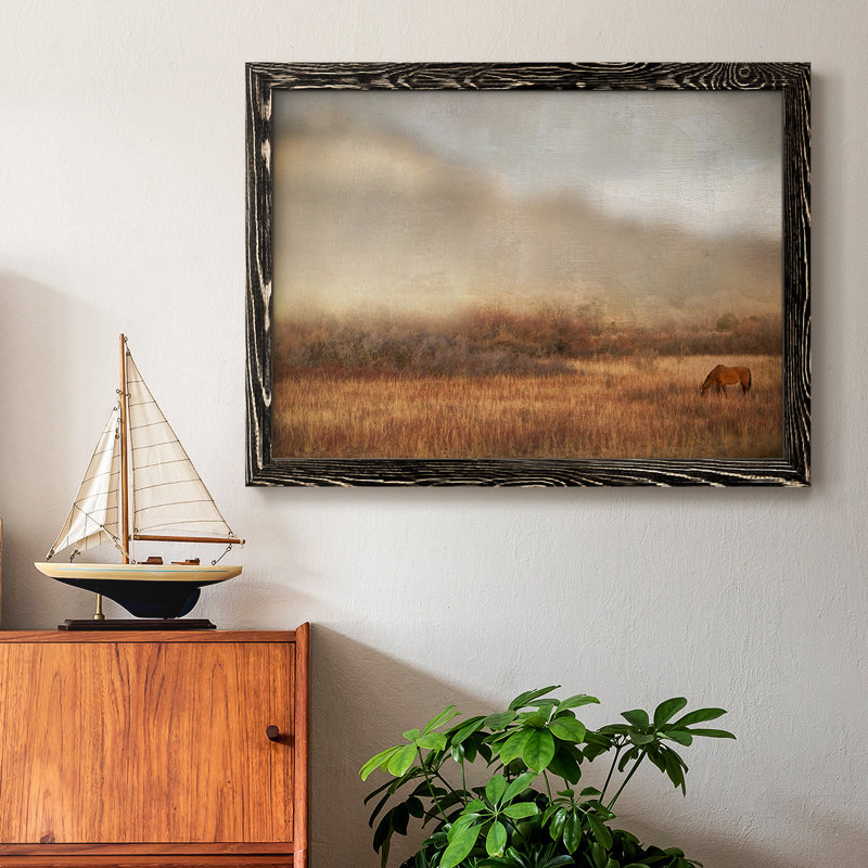 " Grazing At Sunset ", Black, 22" H x 32" W x 1.5" D