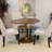 Modern Brown 30-Inch Round Dining Table with Space-Saving Pedestal Base-1866333843-1866333869