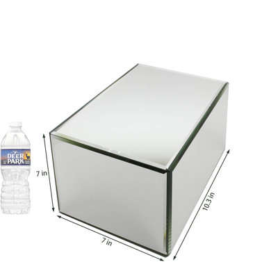 10.25 x 7 x 7" Rectangular Glass Mirror Risers 6 sided