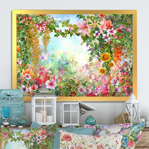 Multicolor Spring Flowers Impression VIII - Floater Frame Print on Canvas
