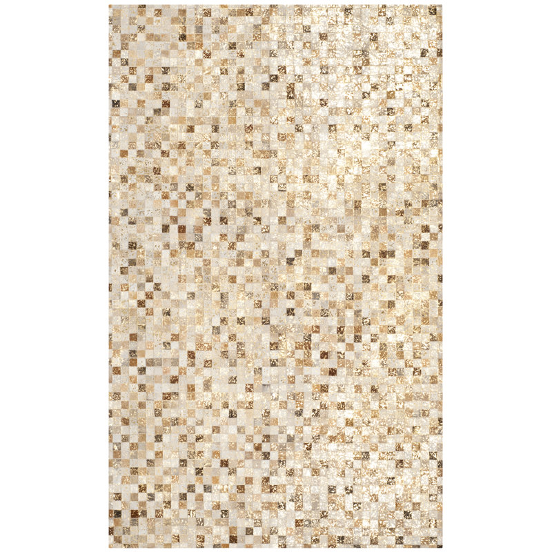 Tapis ivoire touffeté à la main Atchley, Rectangle de 5 pi x 8 pi