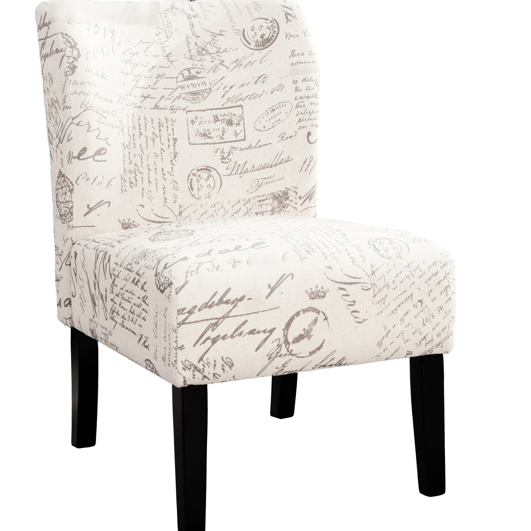 Chairs With Lettering Winston Porter Modern Accent Chair With English Letters, Blend Cover ...
