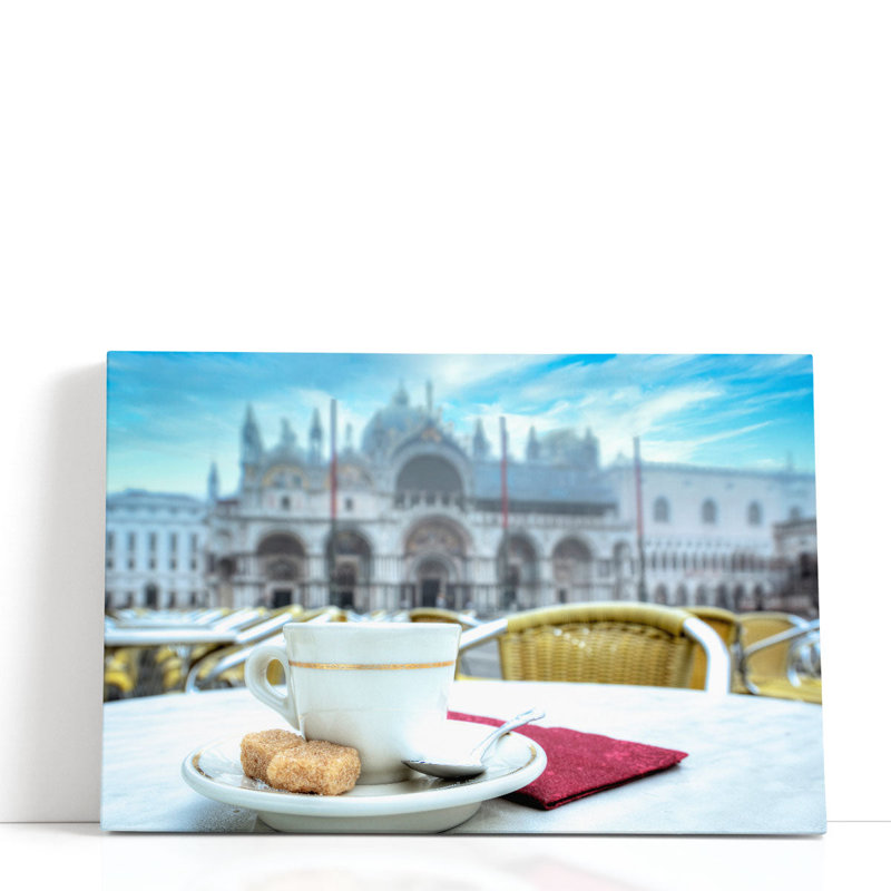 Caffe Piazza San Marco 1 - reproduction d'art sur toile, H 12 po x l 18 po